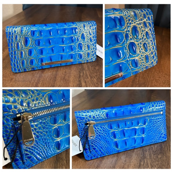 Brahmin NWT Ady - Electric Indigo - Embossed Leather Wallet - Picture 10 of 12
